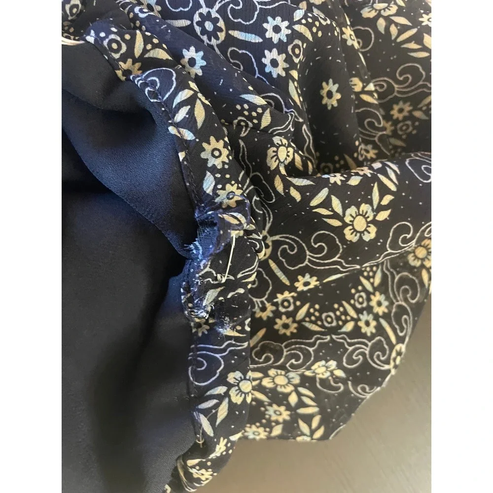 Cato Womens Floral‎ Paisley Chiffon Maxi Skirt Large Blue Boho Flowy Cottagecore